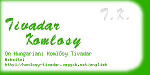 tivadar komlosy business card