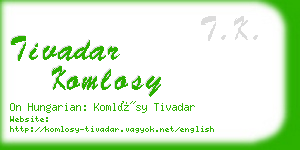 tivadar komlosy business card